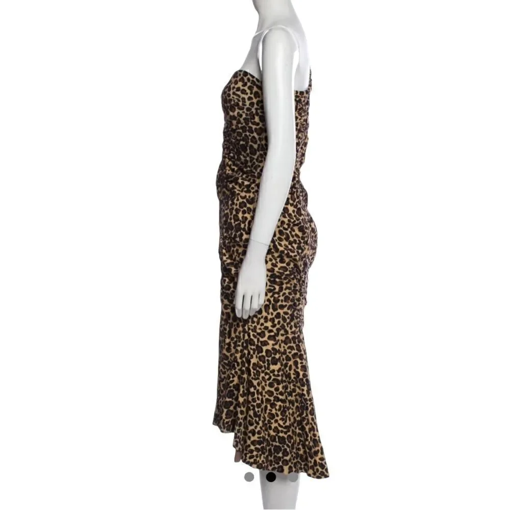 Jonathan Simkhai Leopard Print One Shoulder Dress - Picture 5 of 10